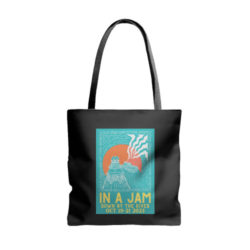 In A Jam Down By The River  Tote Bags