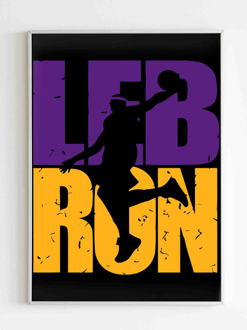 Lebron James Lakers Colors Dunking Lakers Matte Poster