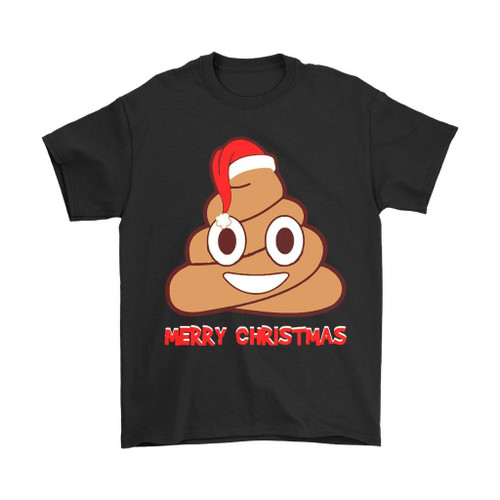 Poop Emoji Merry Christmas Santa Hat Winter Man's T-Shirt Tee
