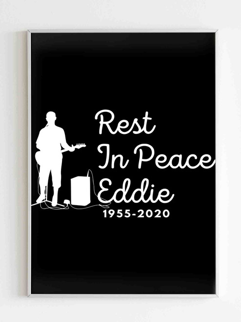 Rip Eddie Eddie Van Halen Guitar Player Rest In Peace Design 6 1955 2020 Matte Poster
