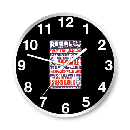 1961 Miracles Jerry Butler Concert  Wall Clocks