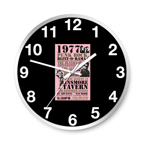 1977 Punk Rock Night Tributes To Cbgb The Jam And Blondie  Wall Clocks