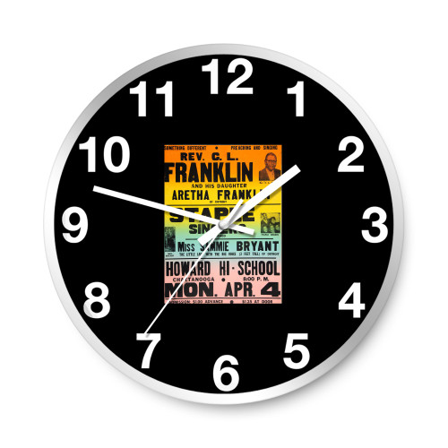 Aretha Franklin Staple Singers 1960 Concert  Wall Clocks