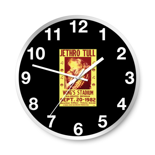 Jethro Tull Wings Stadium 1982  Wall Clocks Jethro Tull Wings Stadium 1982  Wall Clocks