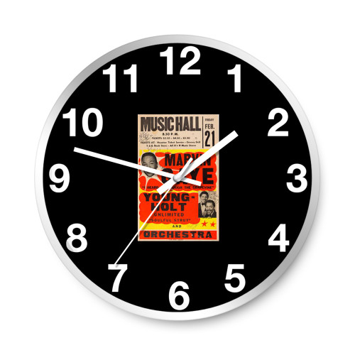 Marvin Gaye Signed Music Hall Concert  Wall Clocks