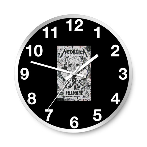 Metallica Fillmore Vintage Concert 1  Wall Clocks