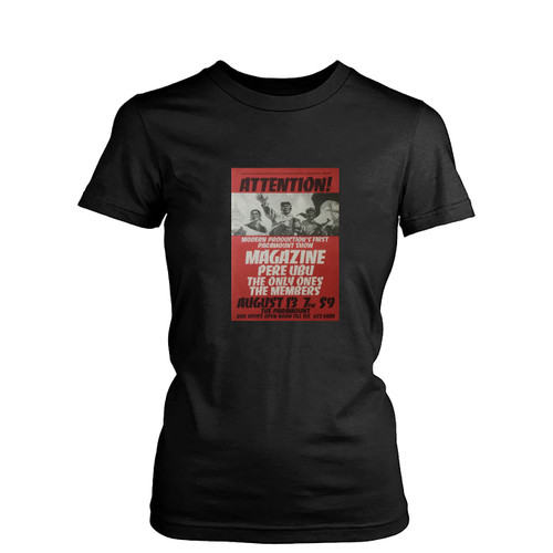 Magazine Pere Ubu The Only Ones The Members 1980 Seattle Paramount Concert  Women's T-Shirt Tee