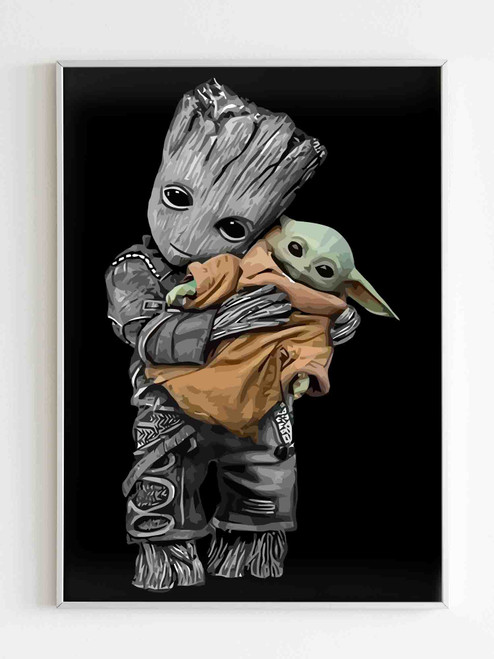 Groot Mashup Baby Yoda Poster