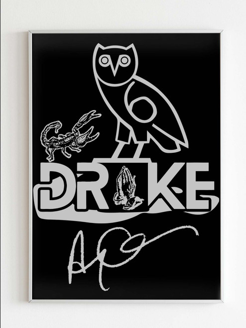 Drake Albums Logo Grey Poster