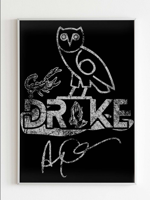 Drake Albums Logo Grey Grunge Poster