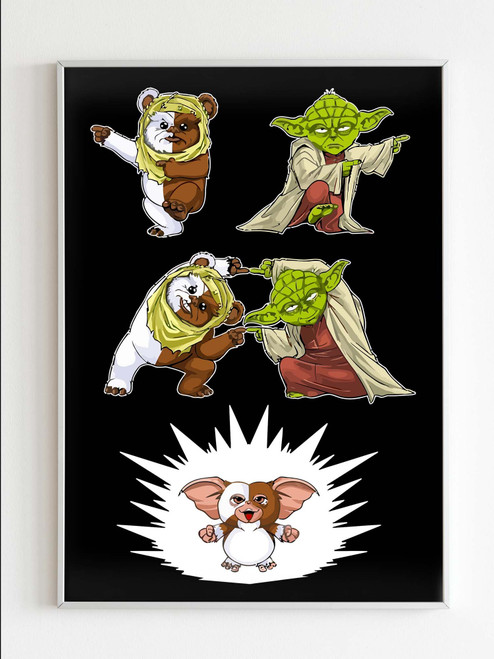 Ewok Fusion Yoda Funny Is Gremlins Gizmo Mogwai Parody Poster