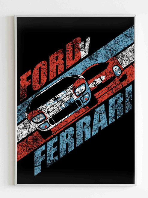 Ford V Ferrari Grunge Cars Poster