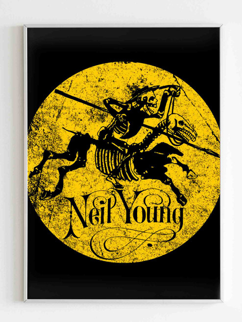 Neil Young El Caballo Loco Grunge Retro Poster