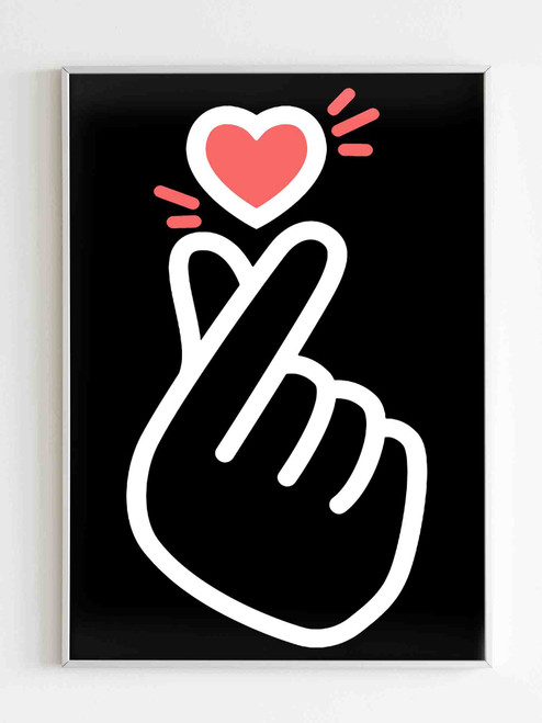 Kpop Finger Heart Logo Poster