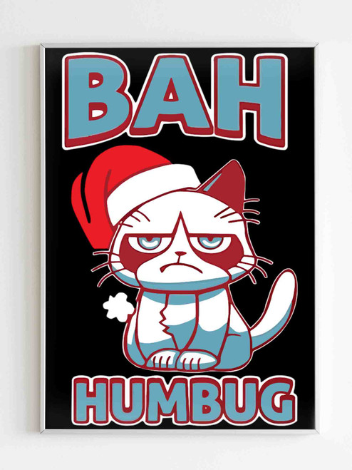 Bah Humbug Cat Christmas Poster