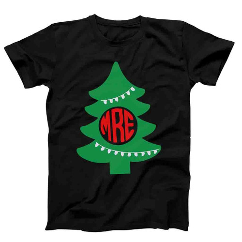 Christmas Tree Monogram Man's T-Shirt Tee