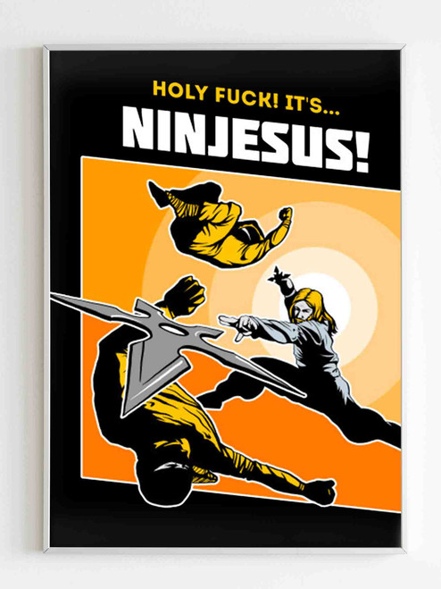 Ninjesus Ninja Jesus Christ Chirch Bible Religious Poster