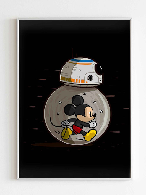 Mm8 Star Wars Bb8 Disney Or Mickey Mouse Lovers Poster