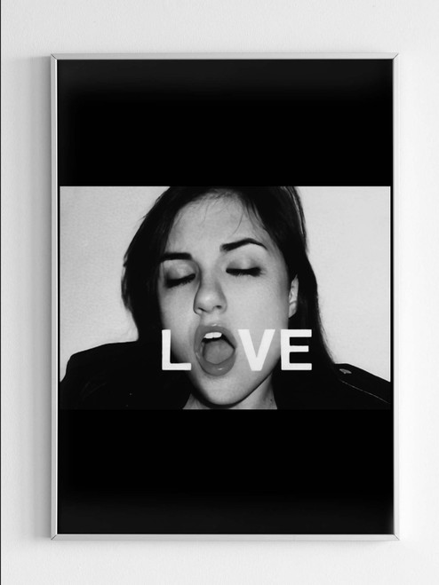 Sasha Gray Love Logo Bw Poster