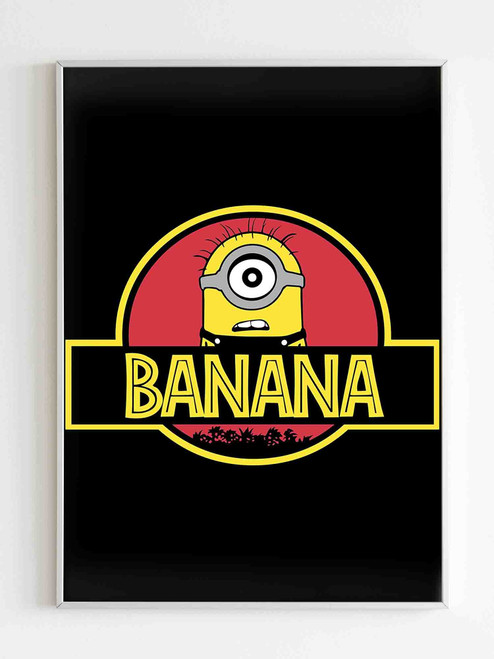 Banana Minions Jurassic Park Logo Parody Poster