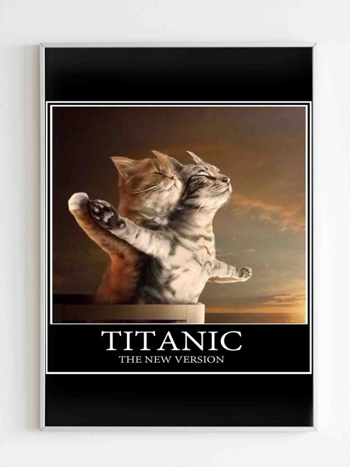 Titanic Funny Cats Parody Cat Lover Poster
