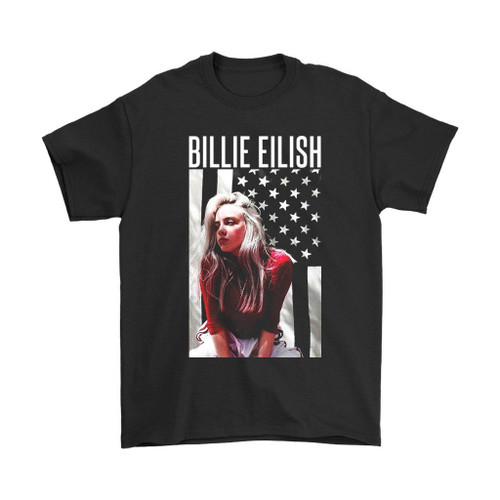 Billie Eilish Usa Flag Art Man's T-Shirt Tee