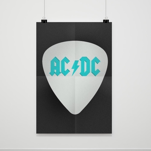 Acdc Plectrum Logo Poster