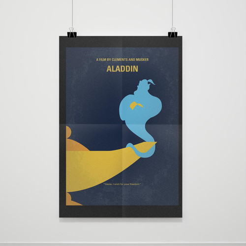 Aladdin Genie I Wish For Your Freedom Disney Poster Poster