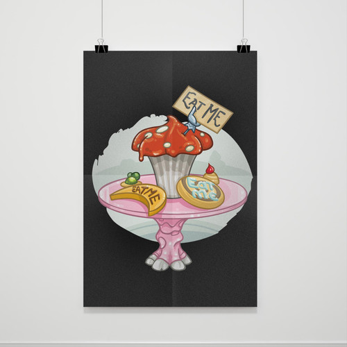 Alice In Wonderland Eat Me Eat Me Eat Me Poster