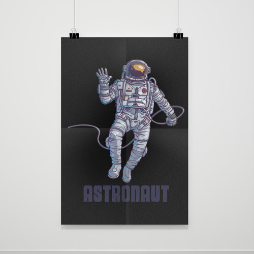 Astronaut Hello Poster