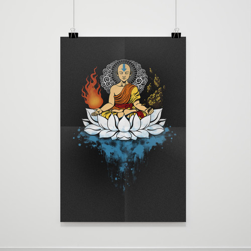 Avatar Enlightment Cartoon Poster