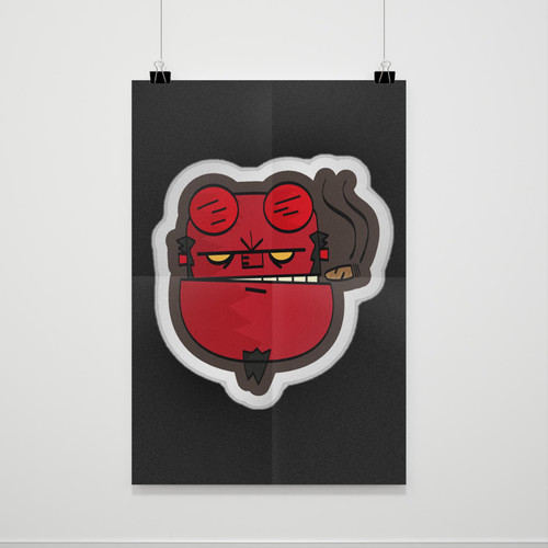 Face Funny Hellboy Poster Face Funny Hellboy Poster