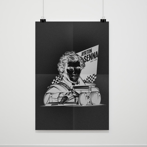 Ayrton Senna Formula One Poster