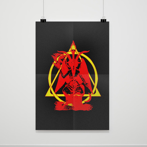 Baphomet Lucifer Goat Head Poster