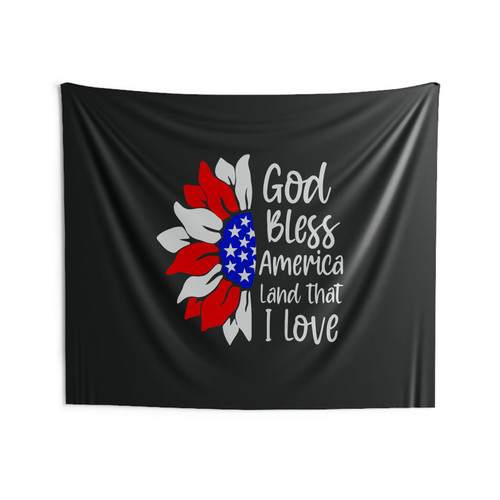 4Th Of July God Bless America Land That I Love Sunflower Wall Tapestries 4Th Of July God Bless America Land That I Love Sunflower Wall Tapestries