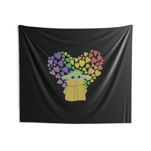 Baby Yoda Mandalorian Child Rainbow Wall Tapestries