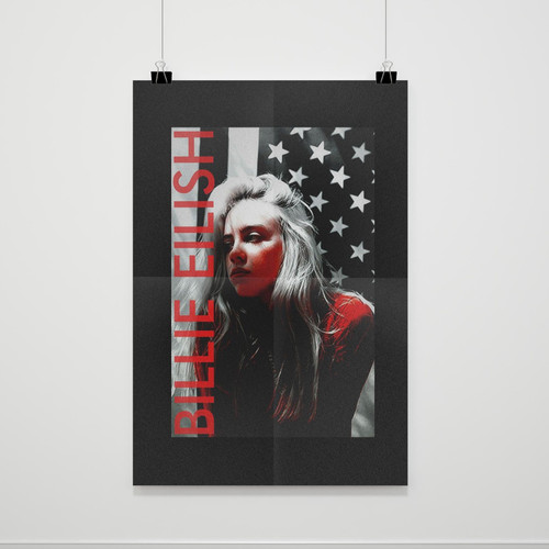 Billie Eilish Usa Flag Poster