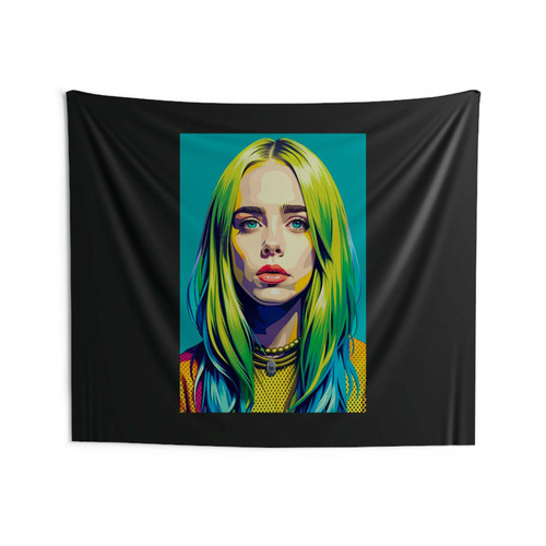 Billie Eilish Portrait In The Style Wall Tapestries