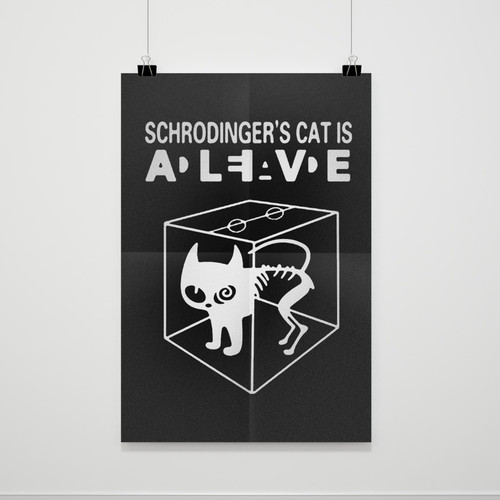 Cat Dead Alive Schrodinger'S T Shirt Sheldon Geek Nerd Penny Big Bang Soft Kitty Poster