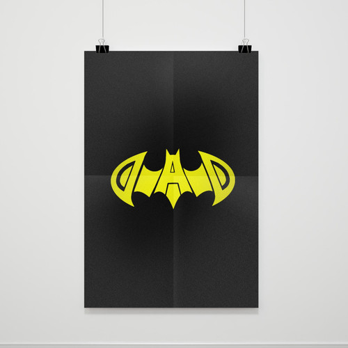 Daddy Super Hero Batman Logo Funny Poster