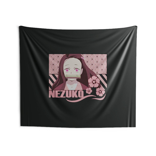 Kamado Nezuko Flower Pattern Demon Slayer Anime Wall Tapestries