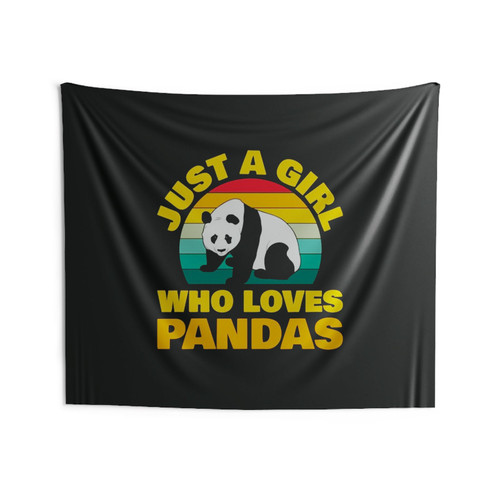 Just A Girl Who Loves Pandas Funny Vintage Retro Wall Tapestries