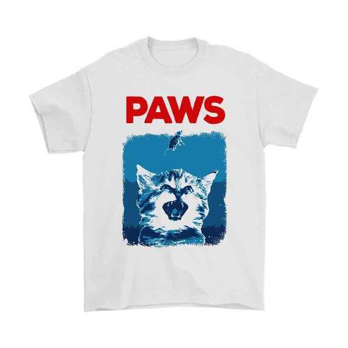 Paws Jaws Shark Parody Man's T-Shirt Tee