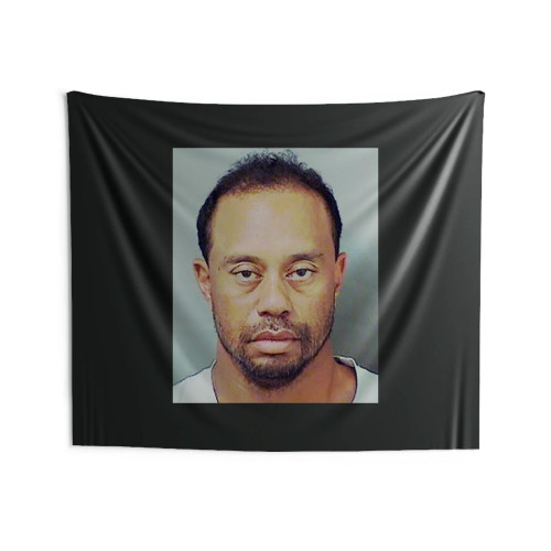 Tiger Woods Mugshot Art Love Logo Wall Tapestries Tiger Woods Mugshot Art Love Logo Wall Tapestries