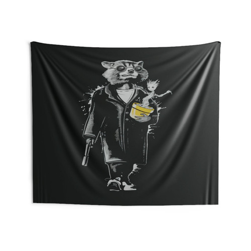 Rocket The Professional Rocket Raccoon X Leon Wall Tapestries Rocket The Professional Rocket Raccoon X Leon Wall Tapestries