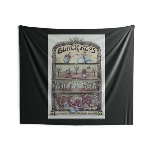 2012 The Black Keys Charlotte Silkscreen Concert Poster Wall Tapestries