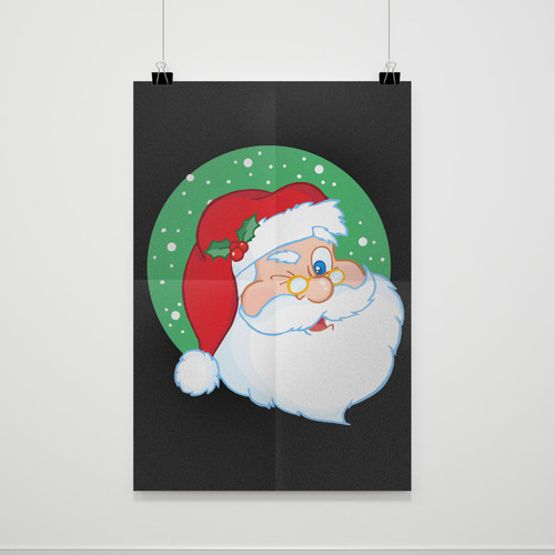 Santa Claus Head Poster