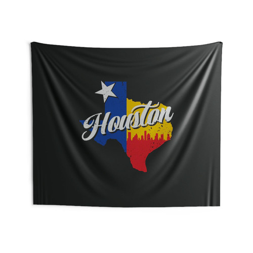 Houston Texas Map Skyline Wall Tapestries