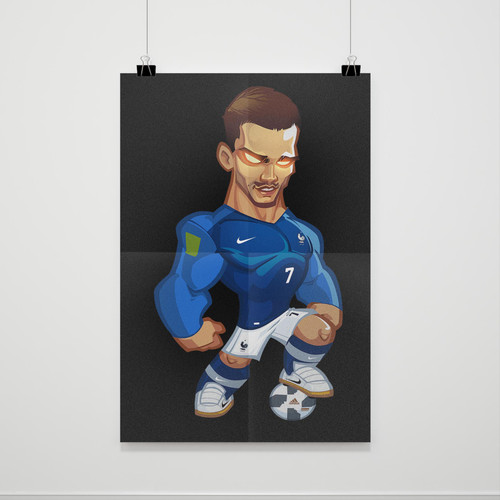Antoine Griezmann Cartoon Poster