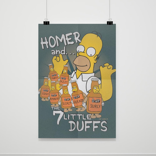Homer Simpson 7 Little Duffs Poster